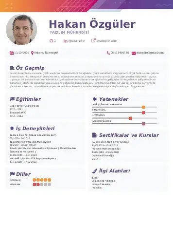 Yazılım Mühendisi Cv Örnekleri cv indir